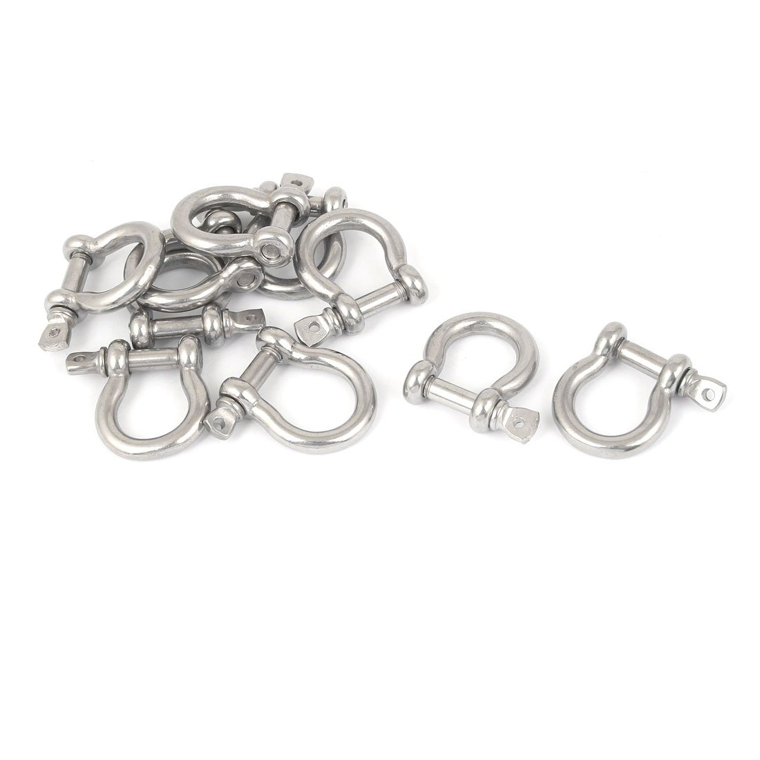 Sourcingmap 5mm Thread Stainless Steel Wire Rope Fastener Bow Shackles 10 Pcs