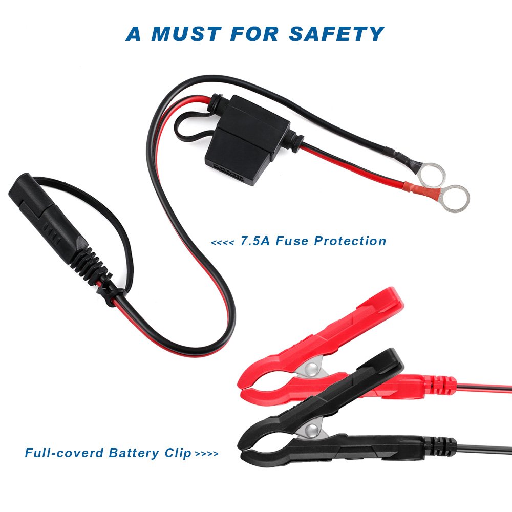 FLOUREON 6V/12V 3Amp Automatic Trickle Battery Charger/Maintain Car Charger Maintainer with LED Indicators Auto Trickle Charging for Automotive Vehicles Lawn Mower Boats RV AGM Gel Lead Acid Batteries