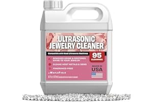 Maplefield Ultrasonic Jewelry Cleaner Solution - Concentrated Formula & Ultrasonic Cleaning Fluid - Safe on Gold, Silver & Gemstones & Jewelry Cleaning Solution - 16 Fl Oz, Pack of 1
