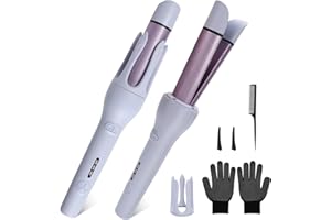 AraSyleon Automatic Hair Curler, Self-Rotating Curling Iron, Safe Timer for Hair Protection, 50 Million Negative Ions, Dual-Use Curling Wand, Includes Comb, Pair of Gloves, Hair Clips