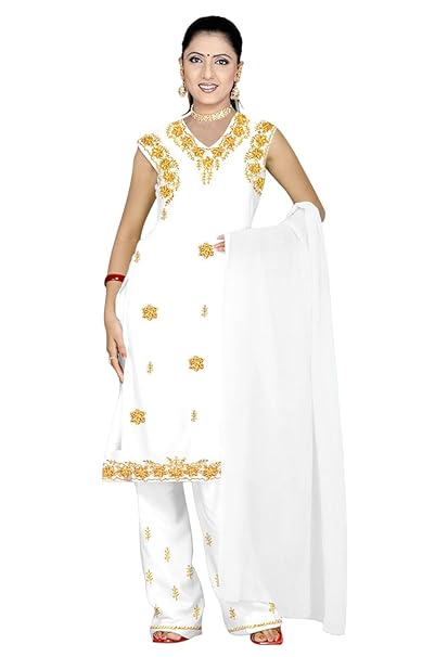 Trendofindia Weißes Salwar Kameez/Punjabi in Größe XL