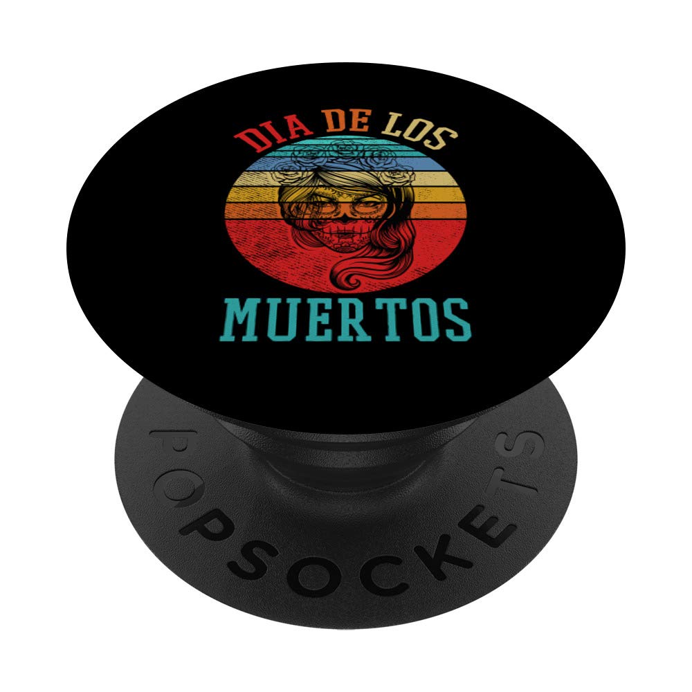 Vintage dia de los muertos retro sugar skull sunset PopSockets Grip and Stand for Phones and Tablets