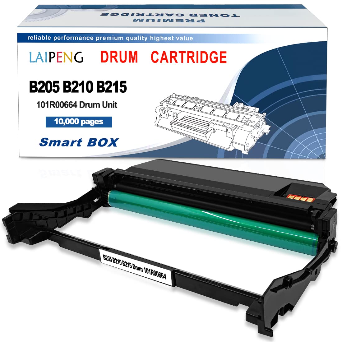 LAIPENG Compatible B205 B210 B215 Drum Cartridge for Xerox B210DNI B205DNI B205MFP B215DNI B215MFP Printers High Yield 10000 Pages 101R00664 ( Black, Drum Unit )