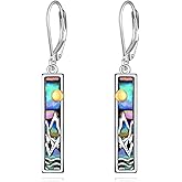 Mountain Earrings 925 Sterling Silver Mustard Seed Dangle Drop Earrings Abalone Shell Mountain Earrings Faith Jewelry Gifts for Women