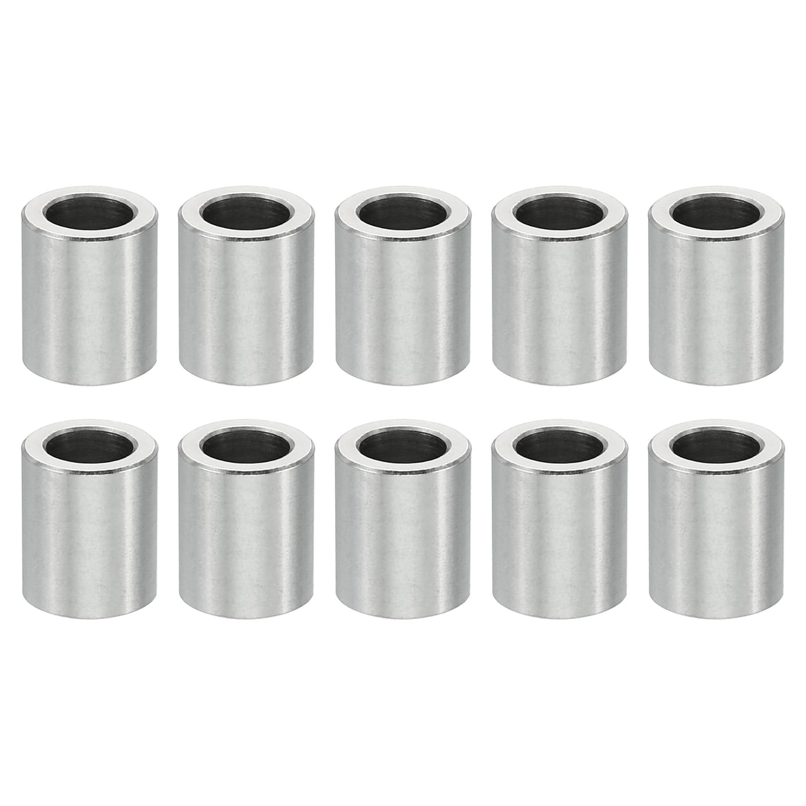 PATIKIL M5 Stainless Steel Spacers, 10 Pcs Metal Spacer Stainless Steel 5.1mm ID x 8mm OD x 10mm L Stainless Steel Spacer Screw Standoff Round for 1/5inch or M5 Screw Bolts