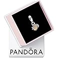 PANDORA Two-Tone Celestial Triple Dangle Charm - Compatible with PANDORA Moments - Gift for Her - Stunning Women's Jewelry - Sterling Silver & 14k Gold with Blue Crystals - With Gift Box