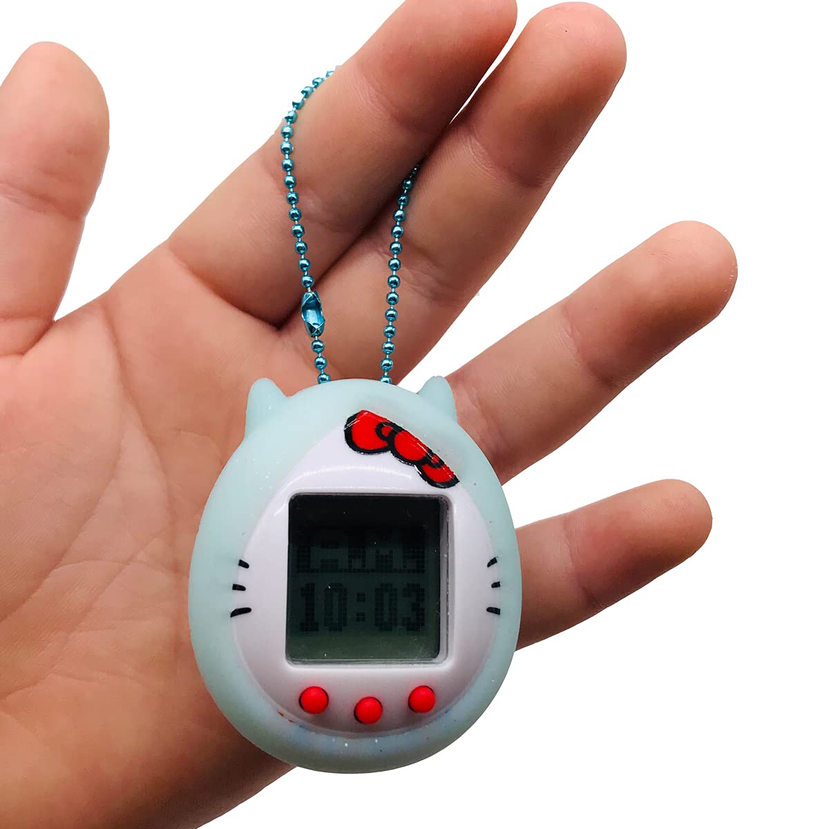 Protective Silicone Case Cover for Tamagotchi Hello Kitty 42892/42891 with Color Chain(Only Cover) (Blue)