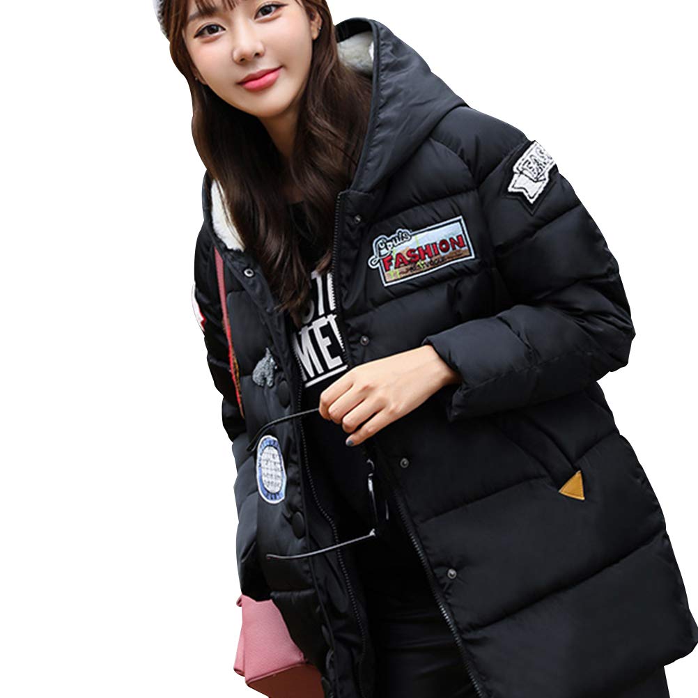 black padded midi coat