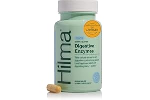 Hilma Digestive Enzymes for Women, Bloating Relief with Turmeric, Dandelion Root and Gluten Digestive Enzymes, Natural Gluten and Dairy Relief Pills, 60 Vegan Capsules