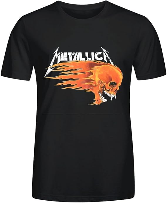 metallica flaming skull shirt
