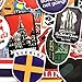 40PCS Flags Sticker Sticker of International Worldwide by Country Children Adult Teens Teacher Toddlers Water Bottles Laptop Car Travel Luggage Suitcase Skateboard Decal (Landmark map)
