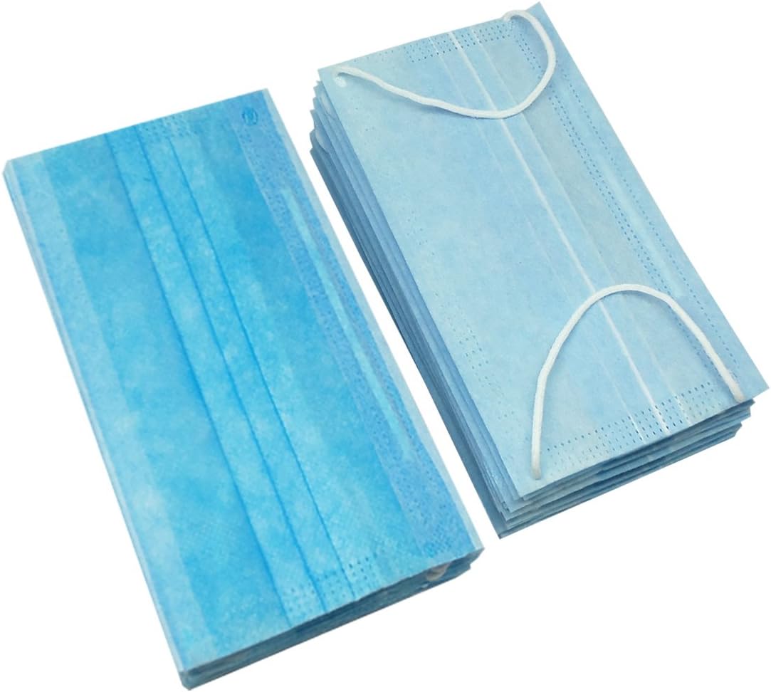 Surgical Mask,MARYGEL 50 Pieces Disposable Earloop Face Masks 3-Ply Hypoallergenic for Flu,Dust,Pollen,Allergy,Medical,Procedure Mouth Mask(Blue)