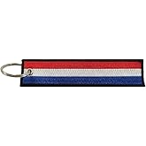 The Netherlands Flag Key Chain, 100% Embroidered