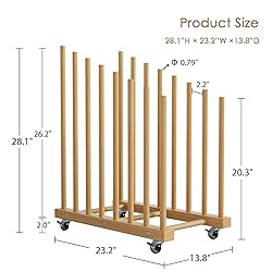 Art Storage Rack with Caster Wheels Art Drying Rack