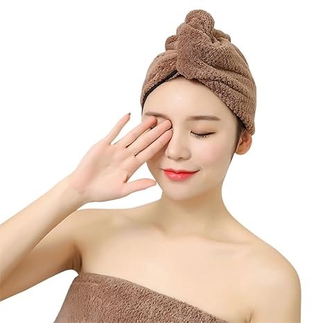 Qchomee Coffee Color Ultra Absorbent Fast Drying Hair Hat