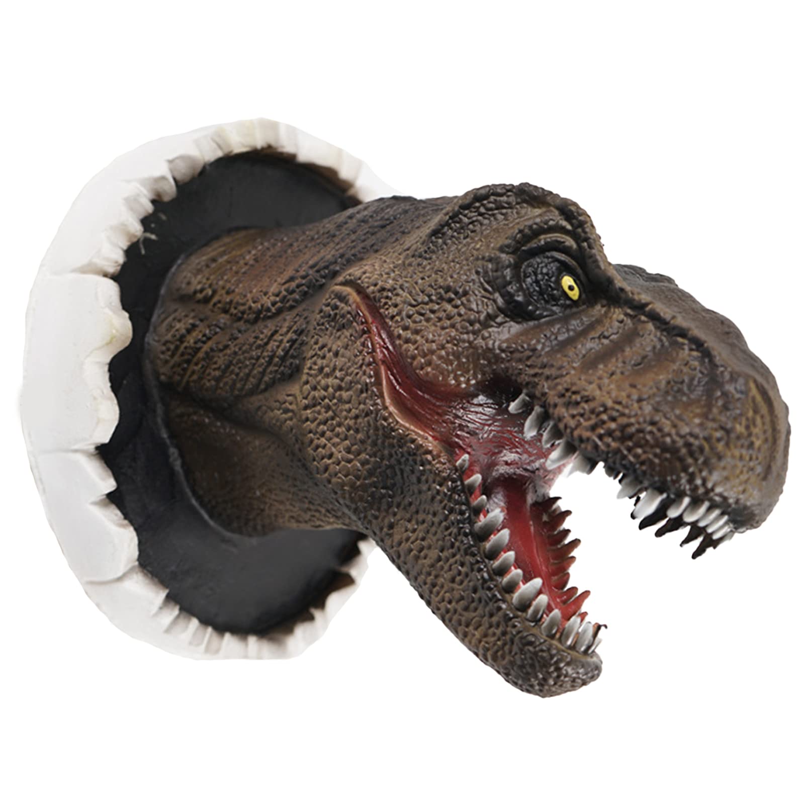 Syfunlv Wall-Mounted Dinosaur Sculpture, 8.6 * 6.2 * 5.5in Dinosaur Wall Mounted Head, Wall Broken Dinosaur Head, To Hang on The Wall, for Children's Room, Bar, Home Decor.
