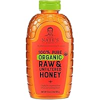 Nature Nate's 100% Pure Organic, Raw & Unfiltered. Squeeze Bottle; Allnatural Sweetener, USDA Certified Organic, No Additives