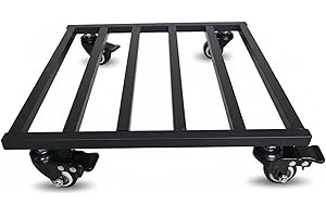 14 Inch Plant Caddy with Wheels, Heavy Duty Metal Rolling Plant Stand with Lockable Casters for Large Pots, Indoor & Outdoor,