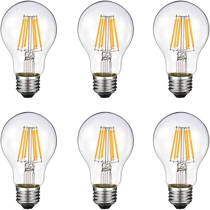 Amazon A60 6w Ledフィラメント電球 2700 K ウォームホワイト 調光器非対応 550lm 白熱電球60w形相当 アンティークglobe形状 E26 Mediumベース クリア電球 6パック 2年保証 Yfxrlight Led電球 通販