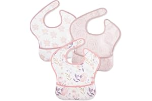 CIVARUA KIDS 3 Pack Waterproof Baby Bib for Eating, Mess Proof Feeding Bibs with Large Food Catcher, Travel Feeding Bibs