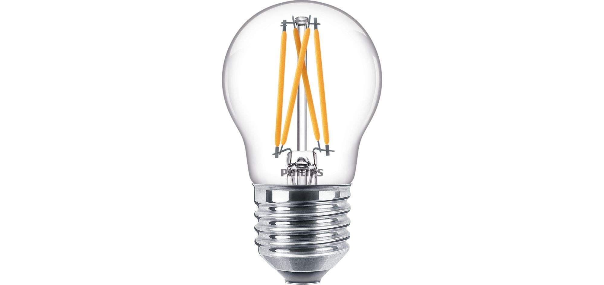 Philips WarmGlow 25W, E27, Warm White (2200-2700 Kelvin), 250 Lumen, Dimmable LED Lamp, Glass, 3.5 W, Clear