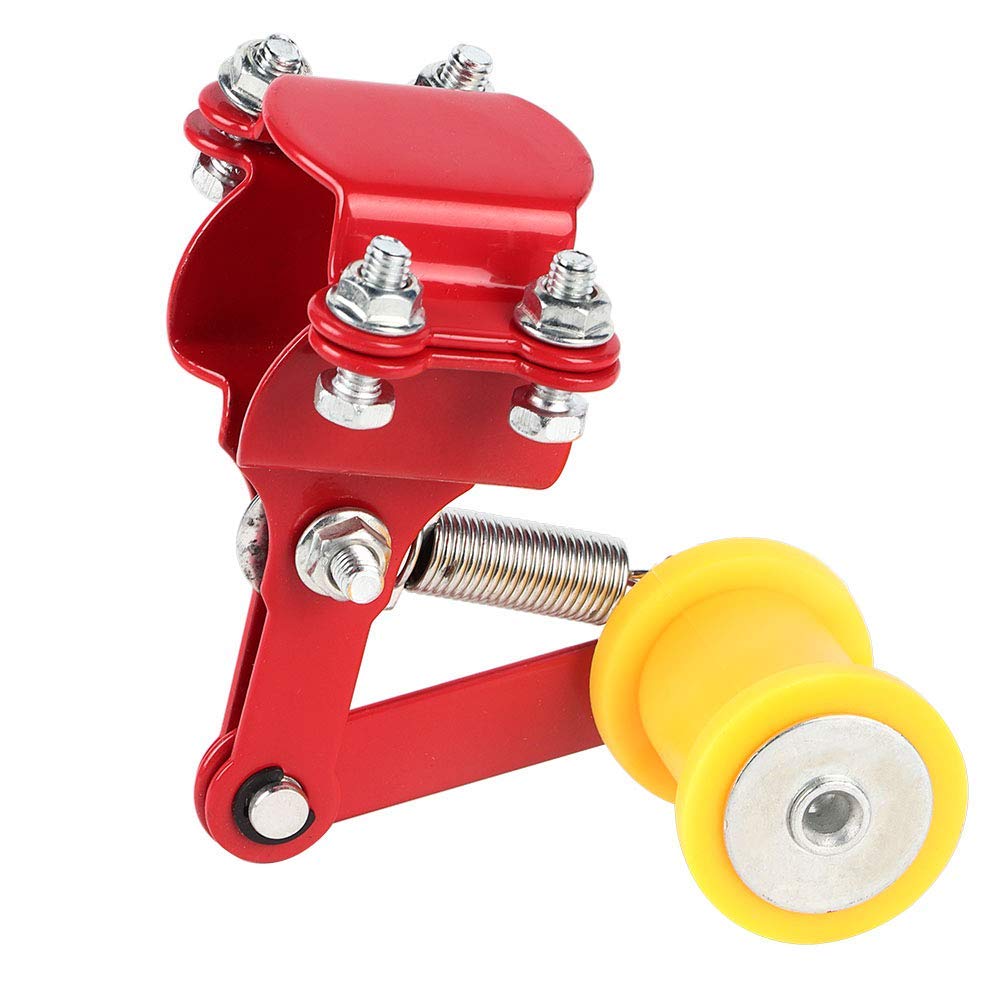 Aramox Motorcycle Adjuster Chain Tensioner Bolt On Roller Modified Accessories Tool Universal for Dirt Pit Bike Motorcycle(Red)