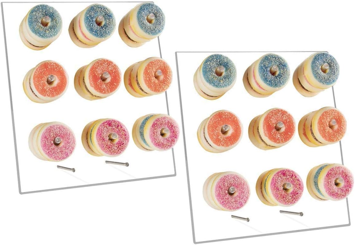 Acrylic Donut Stands Display for Party/Wedding Treats, Clear, 2 Pack