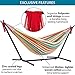 Vivere Double Cotton Hammock with Space Saving Stand and Carry Bag - Salsa