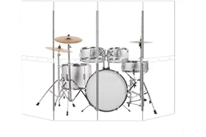 YSBLHCT Portable Drum Shield 4-Panels 2ft x 5ft - Acrylic with Stainless Steel Hinges - Perfect for Churches, Home Practice, and Live Performances.