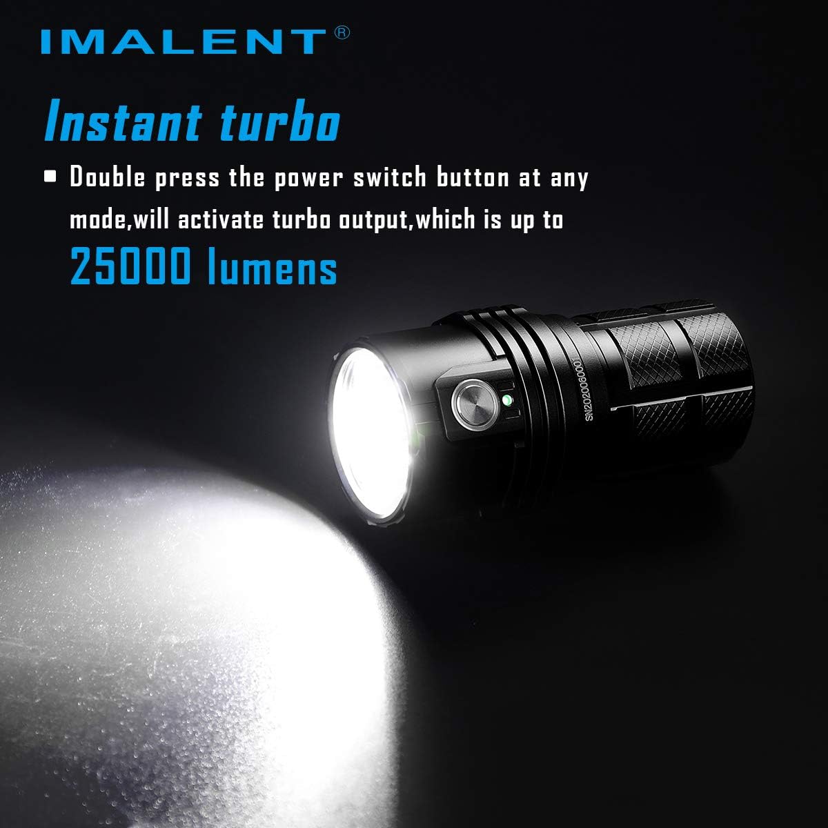 IMALENT MS06 LED Flashlight 25000 Lumens Rechargeable Torch CREE XHP70 2nd LEDs, High Lumen Tactical Flashlight Super Bright Handlight, Powered by 3 x 21700 4000mAh Li-ion Batteries (MS06) - - 