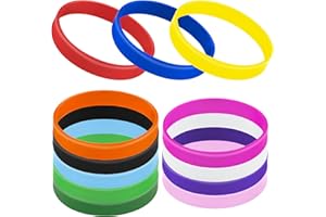 GOGO 12 PCS Adult Rubber Bracelets, Silicone Wristbands, Party Accessories - Mixed Colors