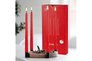 CLTNIKET 14 Pack Glowing Red Tapers Candles- 10-Inch unscented Candles for 8 Hours of Festive Magic, Perfect for Weddings,Christmas, New Year Celebrations…