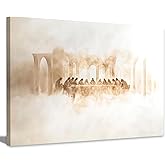 Jesus Last Supper Canvas Wall Art Religious Faith Jesus and Twelve Apostles Painting Picture Wall Decor Christian Bible Story Poster Print Artwork for Dining Room Prayer Room Church Home Decoration