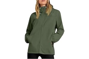 Plus Size Rain Jacket Women Waterproof Hooded Raincoats Travel Hiking Rain Coat Packable Windbreaker with Pockets