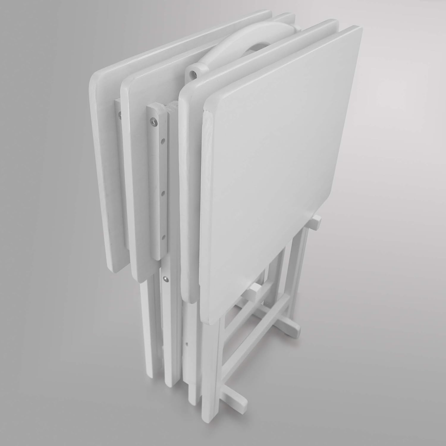 Casual Home 5pcs Tray Table Set, White (New): Furniture & Decor