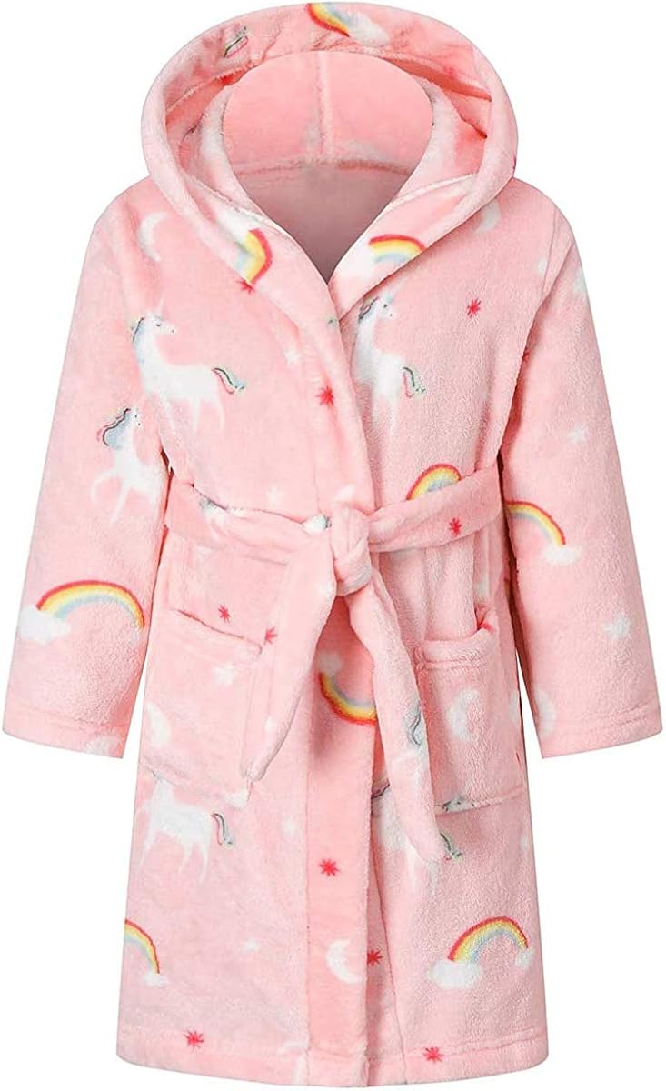 Betusline Kids & Adults Robe, Boys Girls Toddler Baby Flannel Soft Bathrobes, 18 Months - Women XL: Clothing