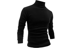 LONGBIDA Men Slim Fit Lightweight Long Sleeve Pullover Top Turtleneck T-Shirt