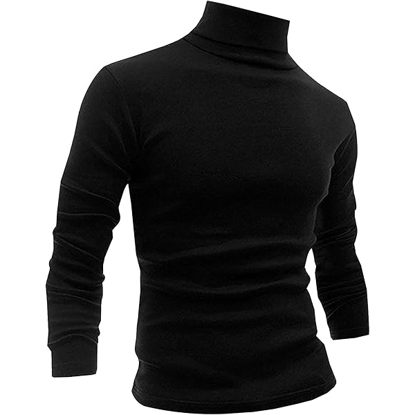 THWEI Mens Turtleneck Mock Turtleneck Slim Fit Long Sleeve