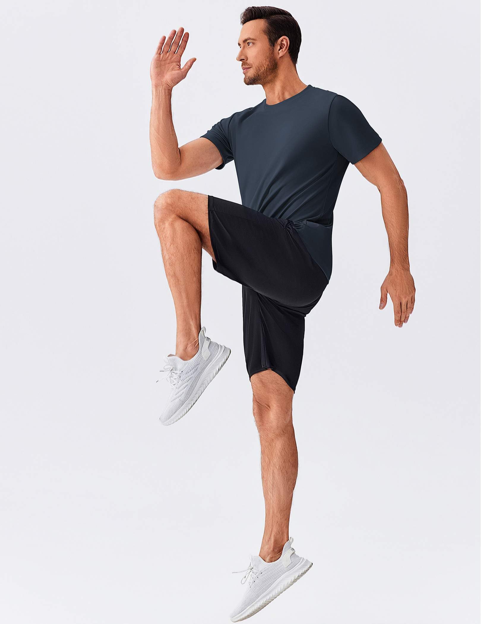 PINSPARK Men's 3 Pack Workout Shirts Quick Dry Moisture Wicking Crewneck Tee Shirt Mesh Athletic T-Shirts