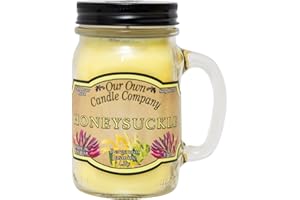 Our Own Candle Company, Honeysuckle Scented Mason Jar Candle, 100 Hour Burn Time, 13 Ounces