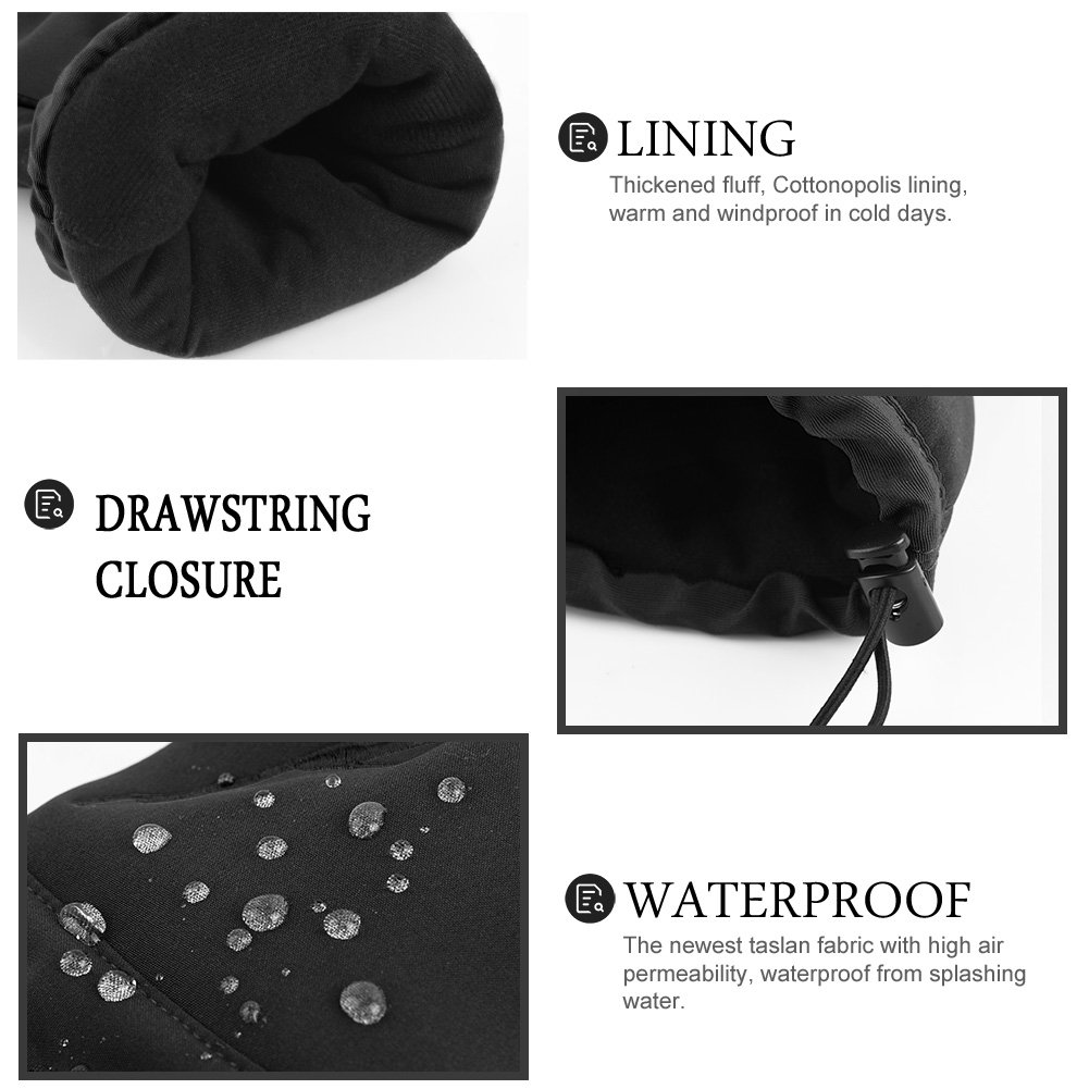 Vbiger Winter Ski Gloves Waterproof Outdoors Sports Gloves Warm Snow Gloves for Men Women