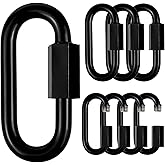 Stainless Steel Chain Quick Links- Locking Carabiners, Chain Hooks, Twist Key Ring Screw Chain Link,Black