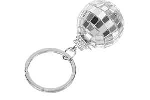 GARVALON Disco Ball Keychain Decorative Silver Mirror Pendant for Backpack and Purse Party Accessory for