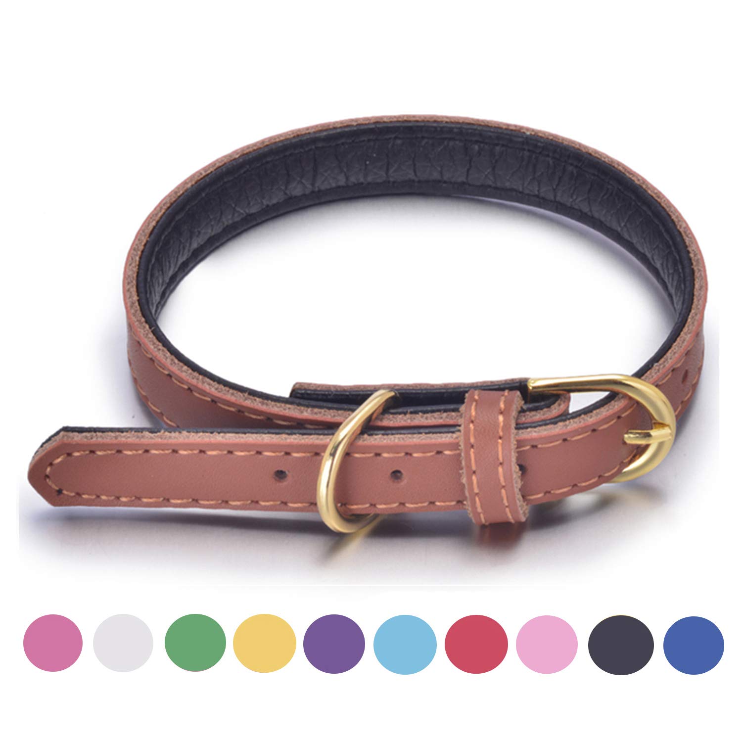 Collare Cane In Pelle Regolabile | Cucito A Mano | Comfortevole | Impermeabile | Taglie S-M-L-XL