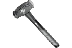 Titan Pro-X 63704 4lb Drilling Hammer, Dual-Face Sledge with Cross-Pattern Face for Concentrated Power & Flat Face for Stake Driving, Overstrike Protection, 15" Fiberglass Handle with Textured Grip
