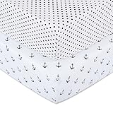 TILLYOU Printed Crib Sheets Set for Baby Bed, 2 Pack - 100% Woven Cotton Fitted Crib Mattress Sheet, Soft & Breathable Toddler Sheets 28