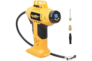 Mellif Cordless Tire Inflator Air Compressor for Dewalt 20V Max Battery, 160PSI Portable Handheld Air Pump with Digital Pressure Gauge for Cars Motorcycles Bikes Sport Balls(Battery Not Included)