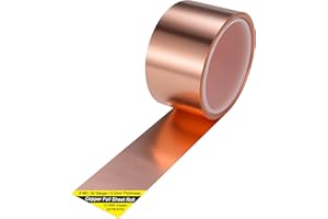 BELLA BAYS Copper Foil Sheet Roll 8Mil/32Gauge(0.2mm) 2in x 20ft Pure Thin Copper Rolll, ASTM B152 C11000 99.9+% Soft Copper Flashing Metal Foil for Craft,Electrical,House Repair,Decoration,and DIY