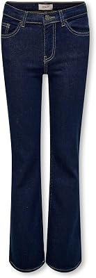 Jeans da Ragazza a Gamba Larga KOGJUICY Vita Media Ampia Taglio Gamba Jeans, Blu Jeans Scuro, 7 Anni