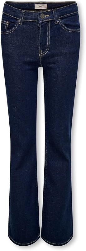 Jeans KOGJUICY de cintura média e pernas largas de corte largo, Azul Ganga Escuro, 7 anos